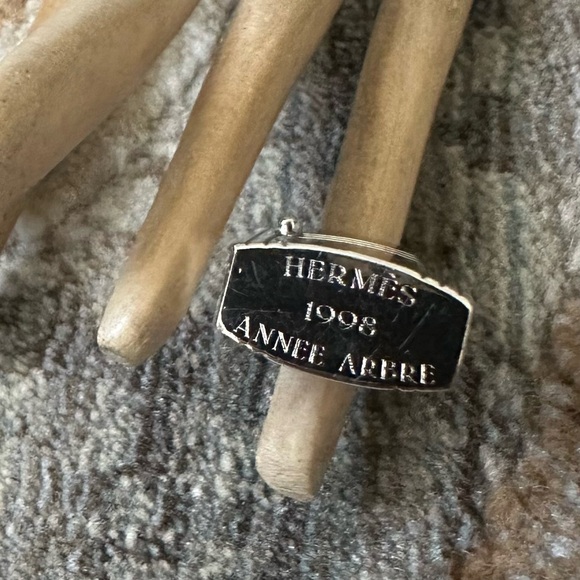 HERMES LOCK CHARM SILVER CADENA 1998 ANNEE ARBRE WITH DUST BAG & COA - Picture 12 of 14